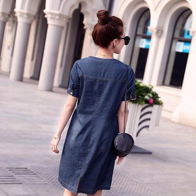 ĐẦM JEAN SUÔNG PHỐI DÂY CHÉO NGỰC - NJ901